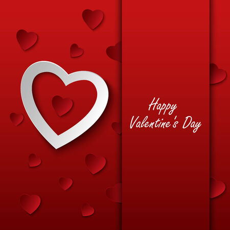 Valentines card with red hearts on background vector eps 10のイラスト素材
