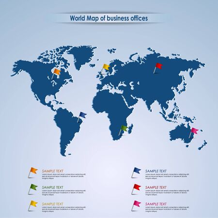 World map of business offices template vector のイラスト素材