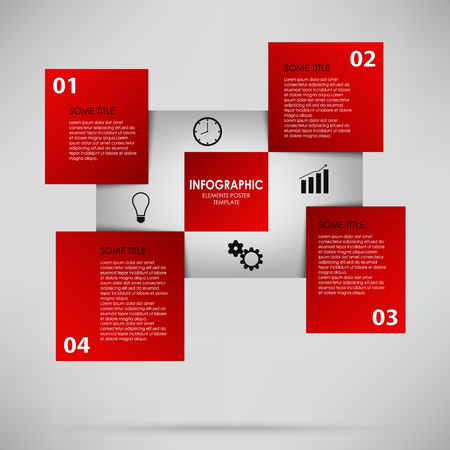 Abstract info graphic with red squares vector eps 10のイラスト素材