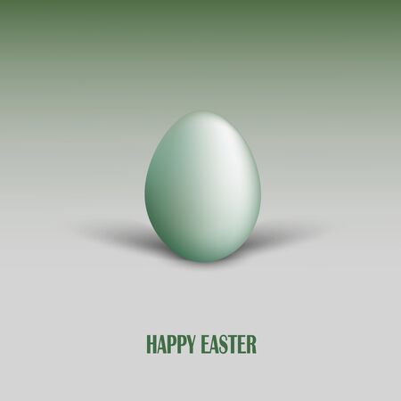 Easter card with green egg and shadows vector のイラスト素材