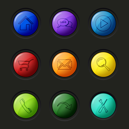 Web colored round buttons surface design template vector eps 10のイラスト素材