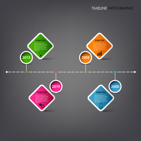 Time line info graphic with square design element template vector eps 10のイラスト素材