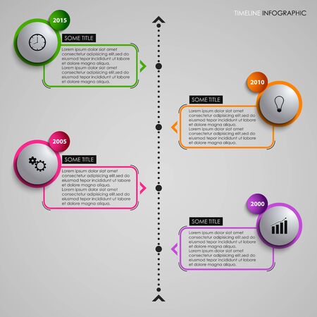 Time line info graphic gray round element template vector eps 10のイラスト素材