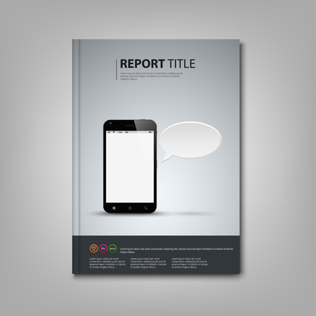 Brochures book or flyer with smart phone template vector eps 10のイラスト素材