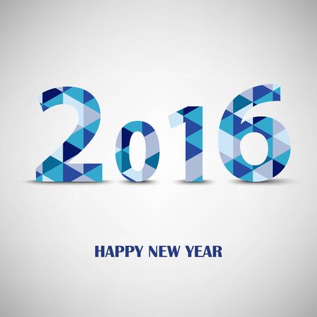New Year card with blue triangular pattern template vector eps 10のイラスト素材