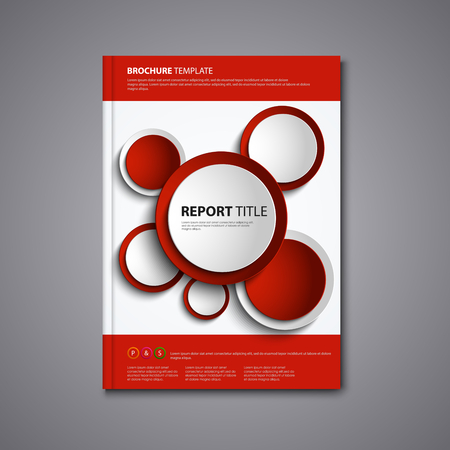 Brochures book with abstract red circles templateのイラスト素材