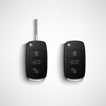 Black car remote key vector eps 10のイラスト素材