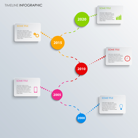 Time line info graphic with colorful arches and labels vector eps 10のイラスト素材