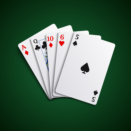 Poker hand high cards combination template vector eps 10のイラスト素材
