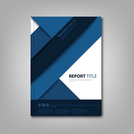 Brochures book or flyer with blue abstract stripes template vector eps 10のイラスト素材