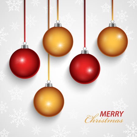 Christmas card with red orange spheres in the background vector eps 10.のイラスト素材