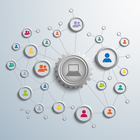 Abstract global network connection with design gear vector eps 10のイラスト素材