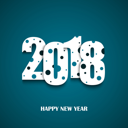 New Year card with cut numbers and blue dots vector eps 10のイラスト素材