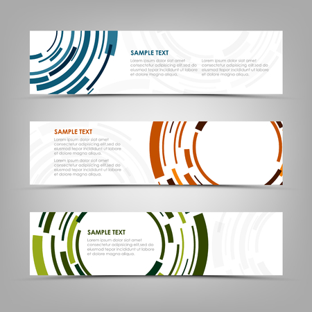Collection banners with abstract technical color circles template vectorのイラスト素材