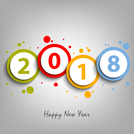 New Year card with colorful design circles and numbers vectorのイラスト素材