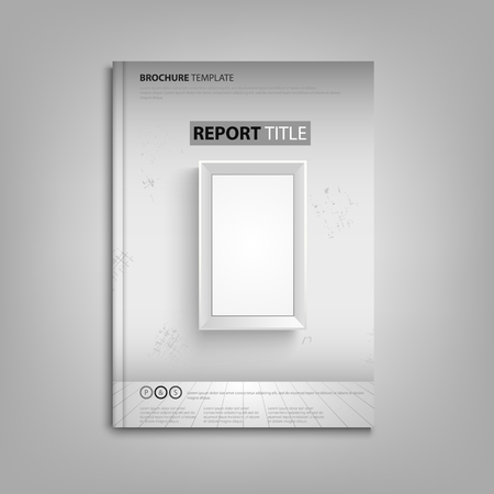 Brochures book or flyer with empty frame on the wall vector eps 10のイラスト素材
