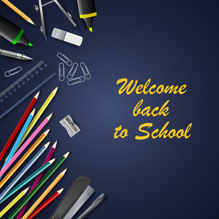 Back to school with aids on blue background vector eps 10のイラスト素材