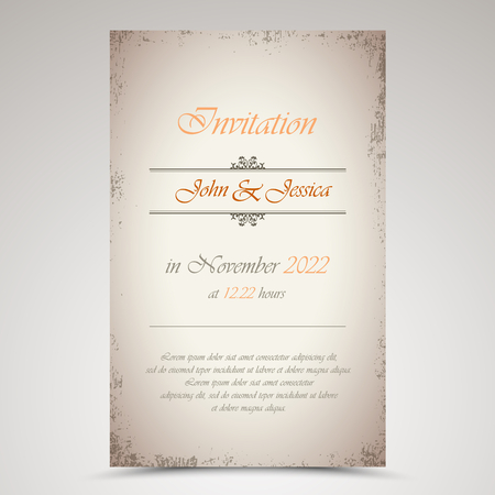 Wedding announcement in old style template vector eps 10のイラスト素材
