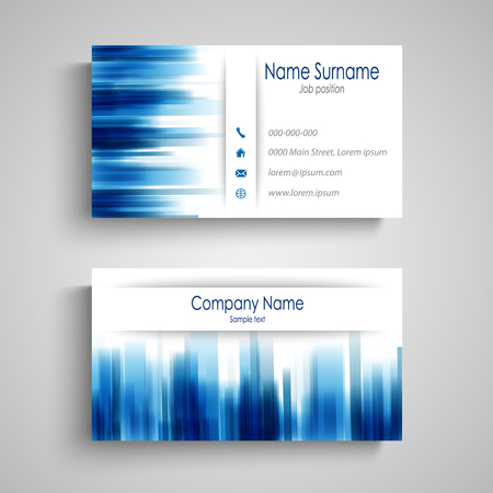 Business card with abstract blue design stripes template vector eps 10のイラスト素材
