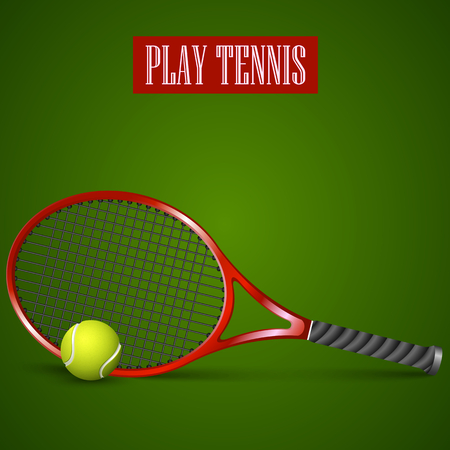 Tennis background with ball and racket template vector eps 10のイラスト素材