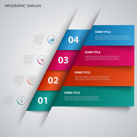 Abstract info graphic with colored folded bookmarks template vector eps 10のイラスト素材