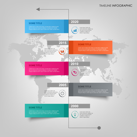 Time line info graphic with colorful design element stickers vector eps 10のイラスト素材