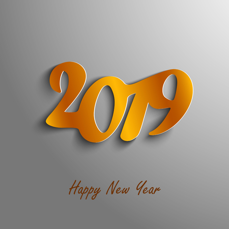 New Year card with abstract numbers in orange design vector eps 10のイラスト素材
