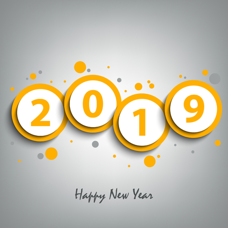 New Year card with round pointers in yellow design vector eps 10のイラスト素材