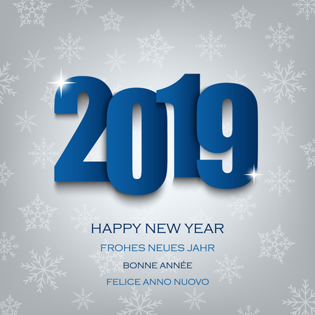 New Year card with numbers in blue design vector eps 10のイラスト素材