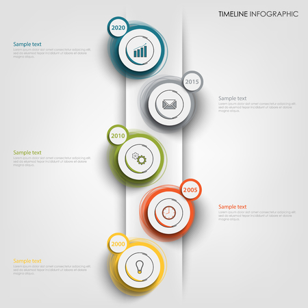 Time line info graphic with round abstract design pointers vector eps 10のイラスト素材