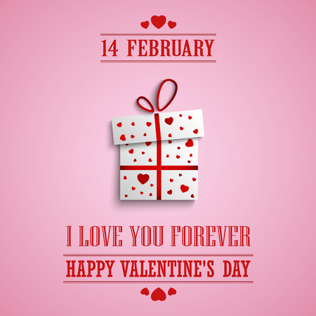 Valentine poster with gift of hearts template vector eps 10のイラスト素材