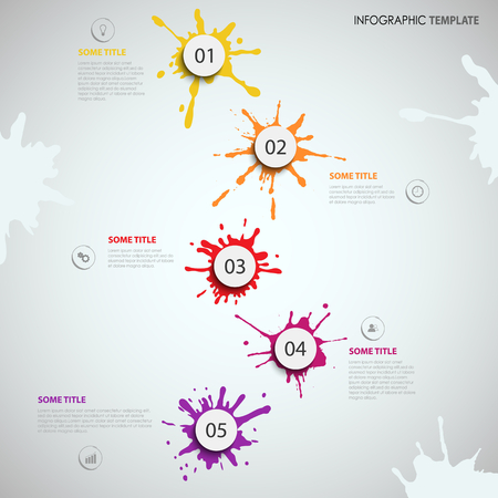 Info graphic with colored design blots stains template vector eps 10のイラスト素材