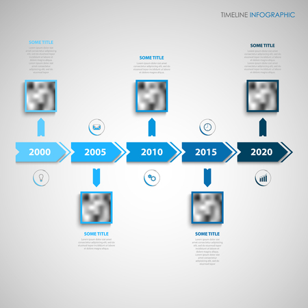 Time line info graphic with direction indicators in blue design vector eps 10のイラスト素材