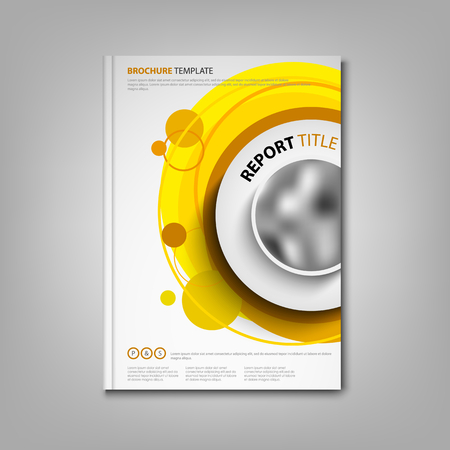 Brochures book or flyer with orange circular design pointers vector eps 10のイラスト素材