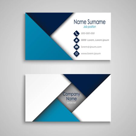 Business card with triangular pattern in blue white design vector eps 10のイラスト素材