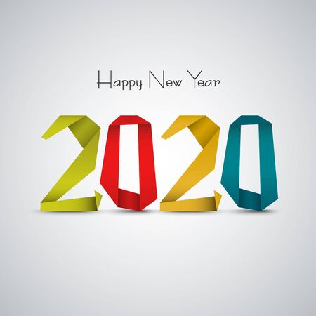 New Year  with abstract design colored folded paperのイラスト素材