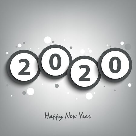 New Year card with round pointers in gray design templateのイラスト素材