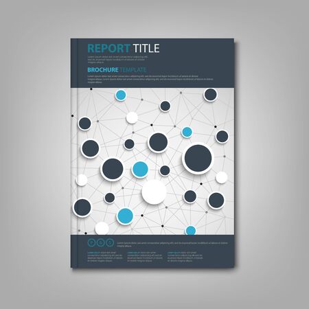 Brochures book or flyer with abstract network connection in blue design vector eps 10のイラスト素材