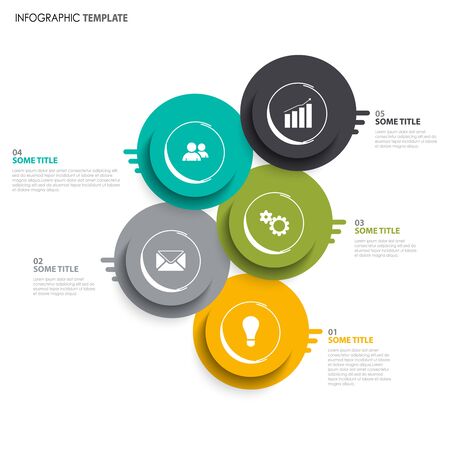 Info graphic with colorful abstract design circles and strips vector eps 10のイラスト素材