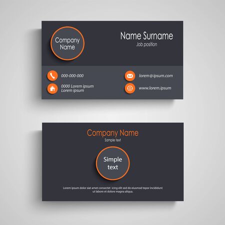 Business card with round elements in gray orange design vector eps 10のイラスト素材