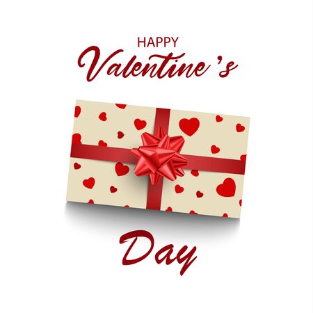 Valentine card with gift and hearts on white background vector eps 10のイラスト素材