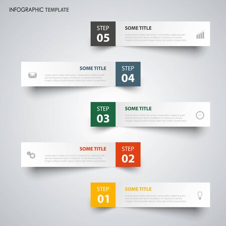 Info graphic with colorful design stickers template vector eps 10のイラスト素材