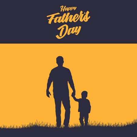 Fathers Day poster with dad and sonのイラスト素材