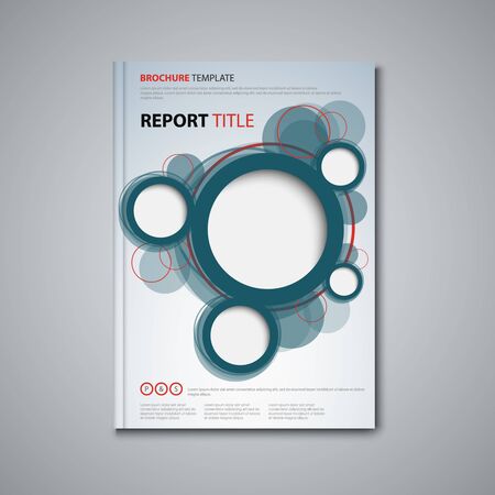 Brochures book or flyer with abstract circles in blue red designのイラスト素材
