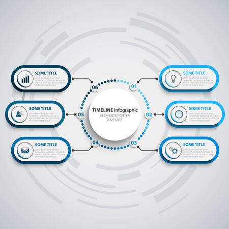 Info graphic with oval pointers in blue design template vector eps 10のイラスト素材