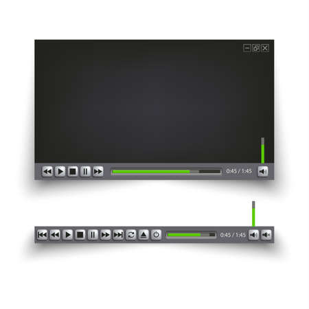 Video player for the web with design buttons vectorのイラスト素材