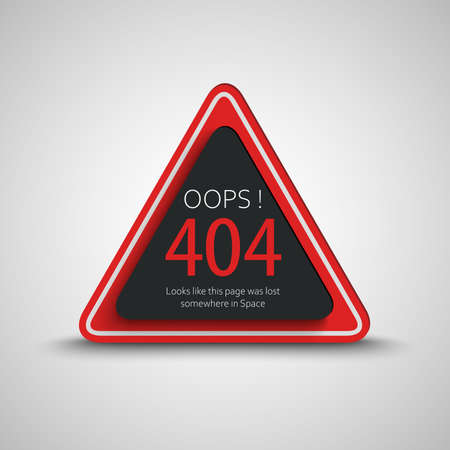 Page not found error on triangle in red black design vectorのイラスト素材