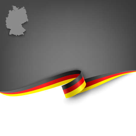 Document with ribbon and map Federal Republic of Germany templateのイラスト素材