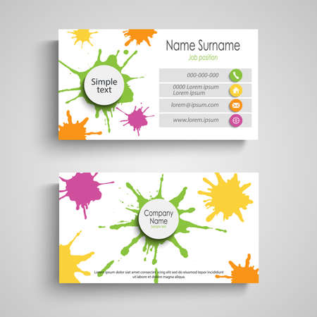 Business card with colorful design spots templateのイラスト素材