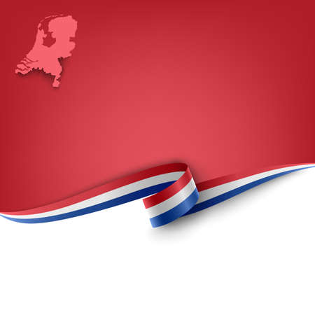 Document with ribbon and map Kingdom of the Netherlands templateのイラスト素材